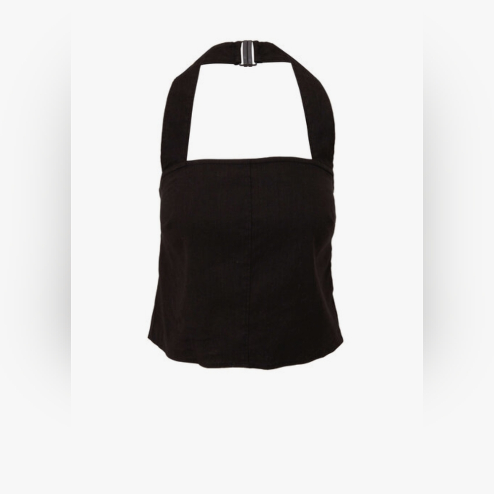 Vince Black Linen Blend Halter Top